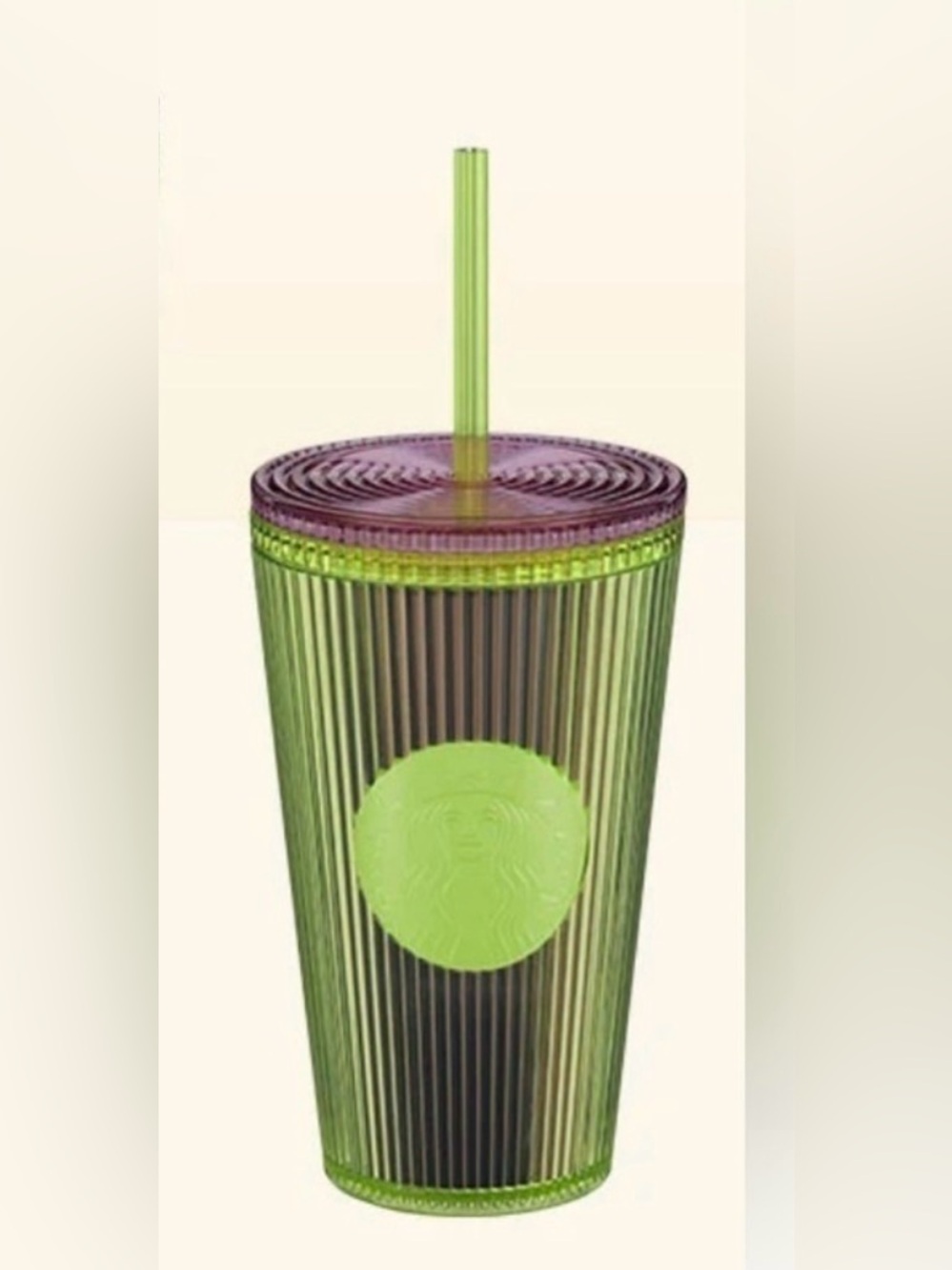 Starbucks Pleated Green Apple & Lilac Grande Cold Cup 16oz